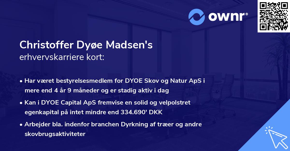 Christoffer Dyøe Madsen's erhvervskarriere kort