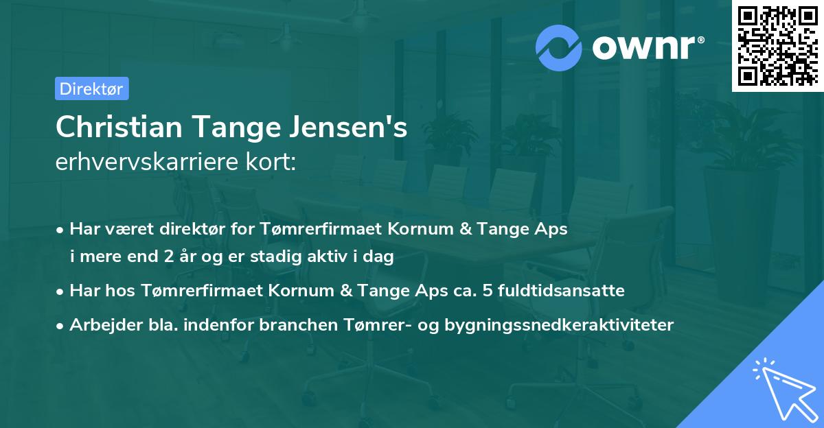 Christian Tange Jensen's erhvervskarriere kort