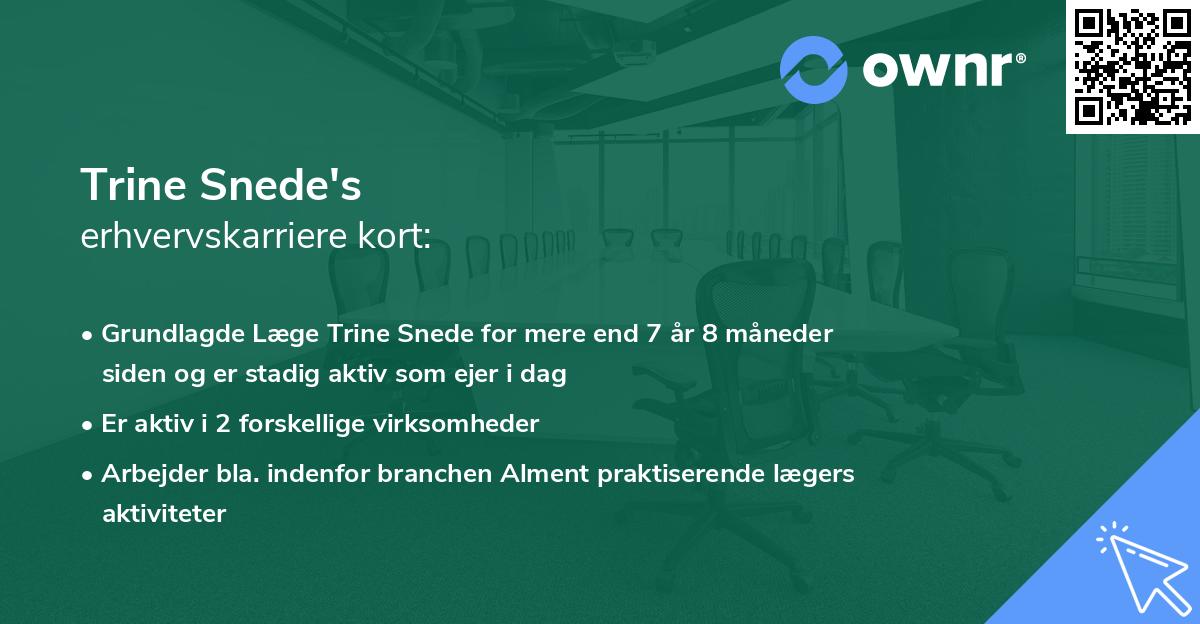 Trine Snede's erhvervskarriere kort
