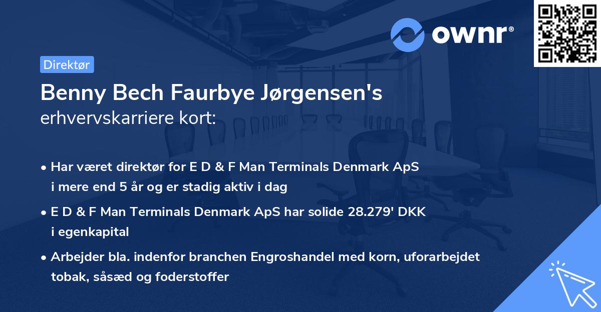 Benny Bech Faurbye Jørgensen's erhvervskarriere kort
