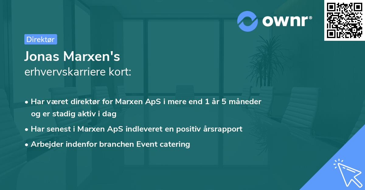 Jonas Marxen's erhvervskarriere kort