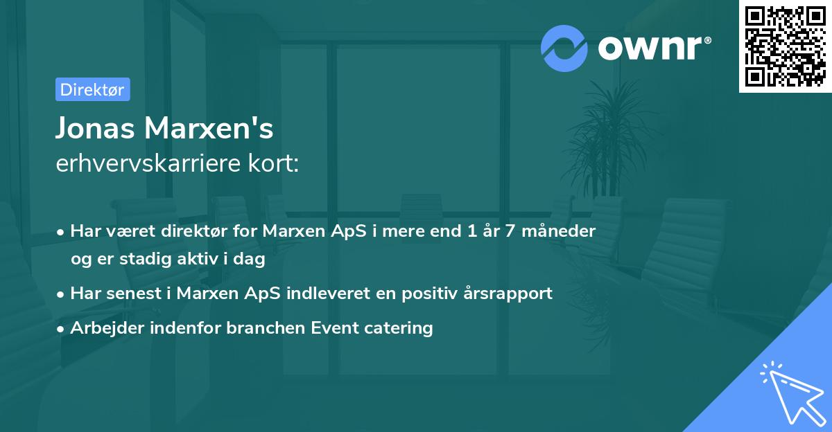Jonas Marxen's erhvervskarriere kort
