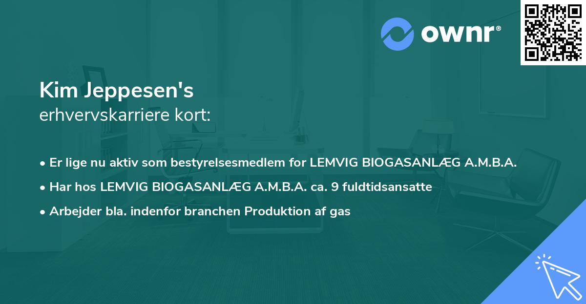 Kim Jeppesen's erhvervskarriere kort