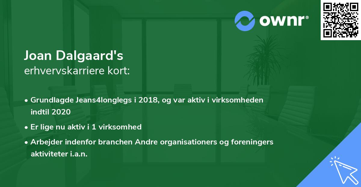 Joan Dalgaard's erhvervskarriere kort