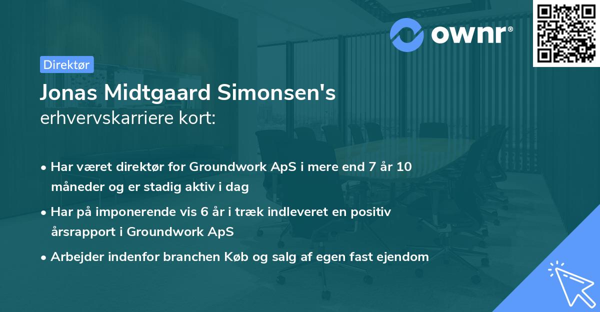 Jonas Midtgaard Simonsen's erhvervskarriere kort