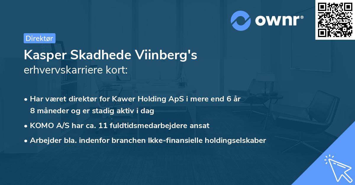 Kasper Skadhede Viinberg's erhvervskarriere kort