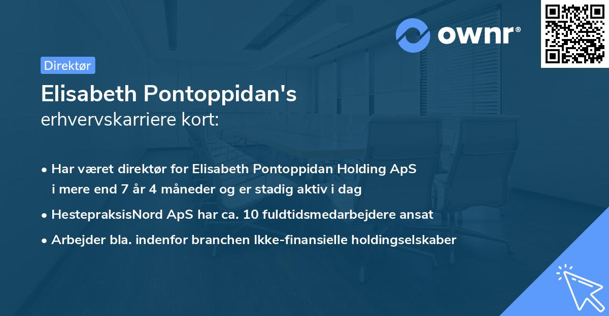 Elisabeth Pontoppidan's erhvervskarriere kort