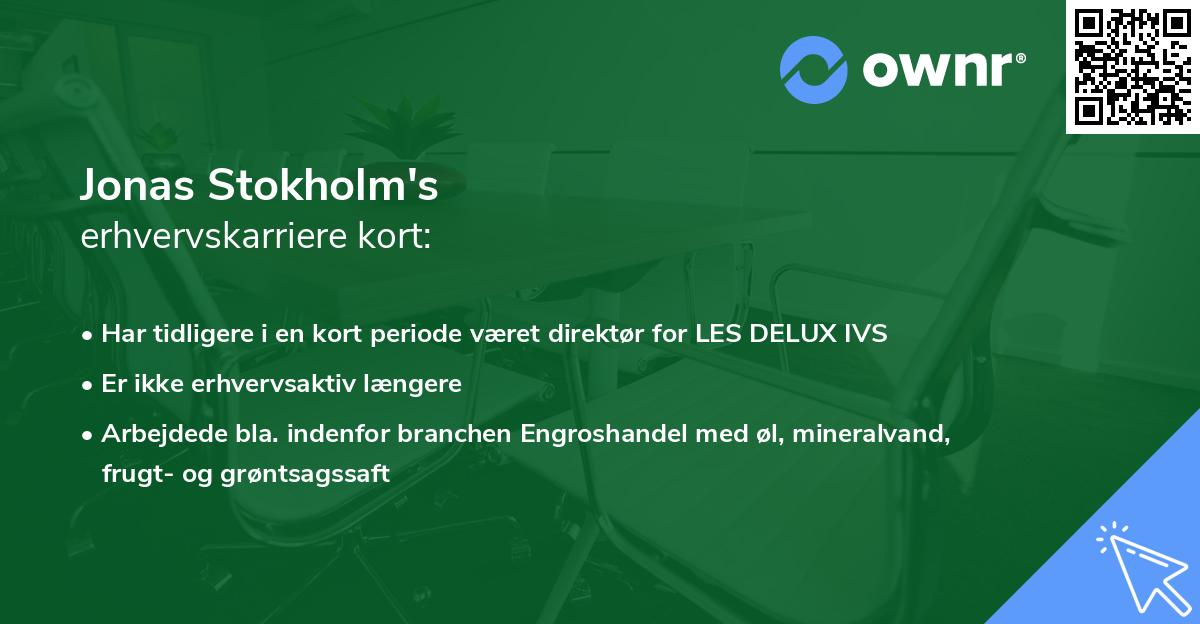 Jonas Stokholm's erhvervskarriere kort