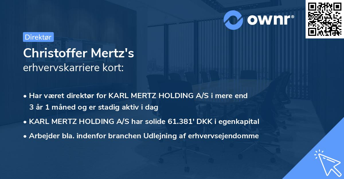 Christoffer Mertz's erhvervskarriere kort