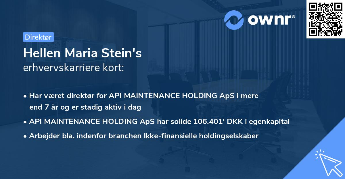 Hellen Maria Stein's erhvervskarriere kort