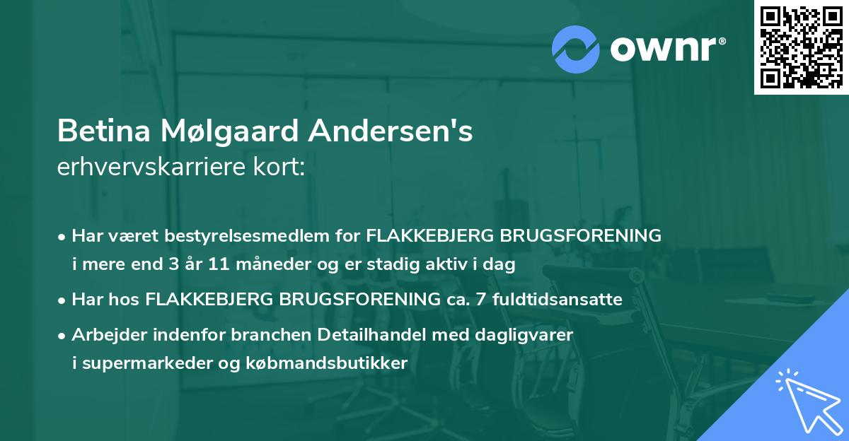 Betina Mølgaard Andersen's erhvervskarriere kort