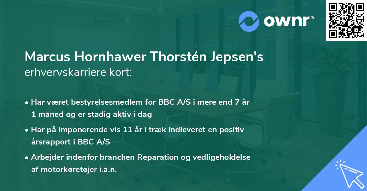 Marcus Hornhawer Thorstén Jepsen's erhvervskarriere kort