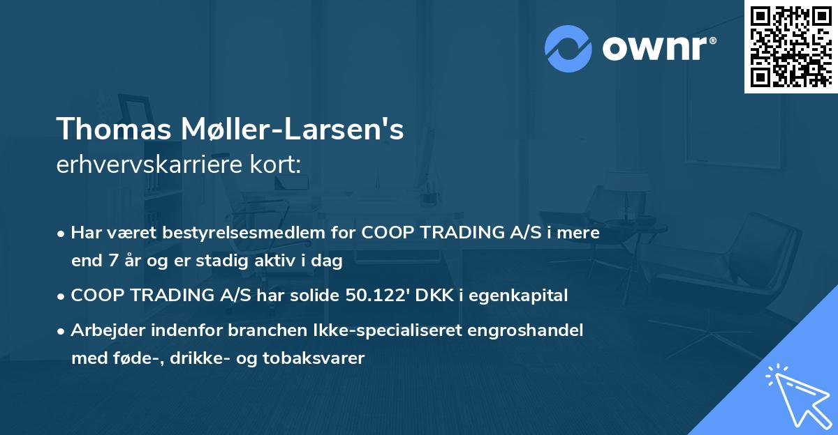 Thomas Møller-Larsen's erhvervskarriere kort