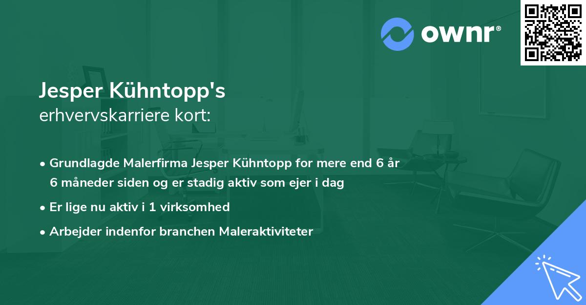 Jesper Kühntopp's erhvervskarriere kort