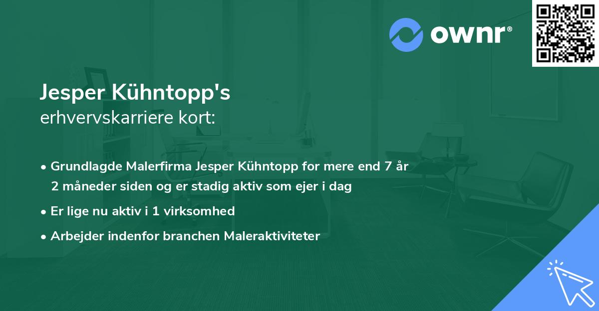 Jesper Kühntopp's erhvervskarriere kort