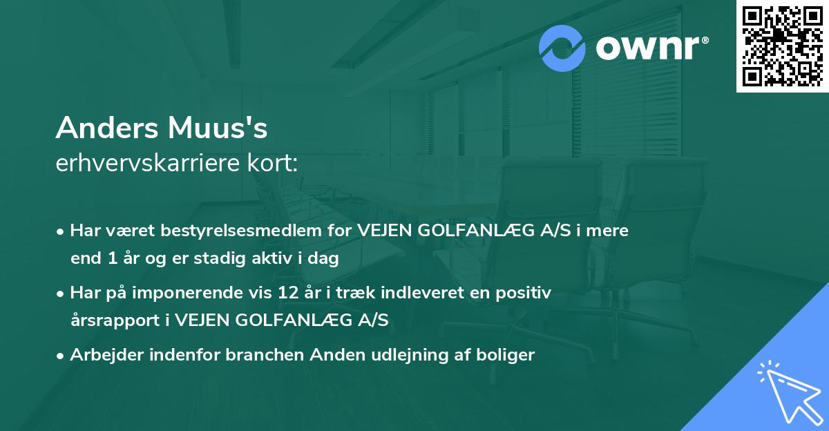 Anders Muus's erhvervskarriere kort