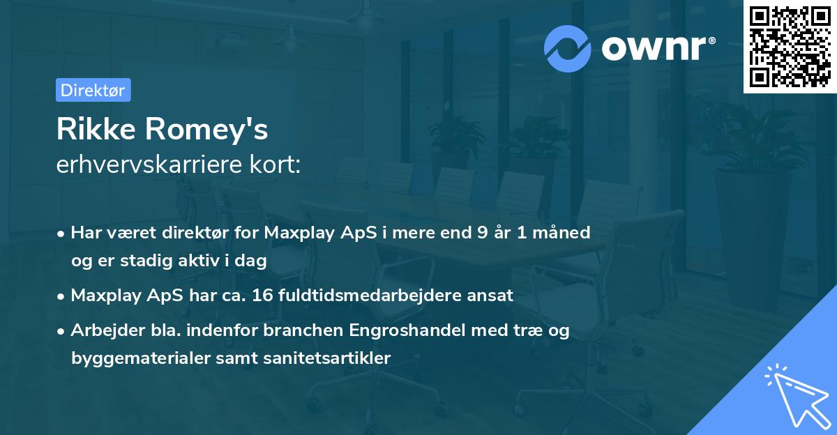 Rikke Romey's erhvervskarriere kort