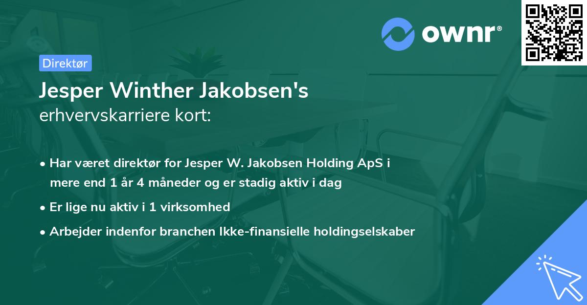 Jesper Winther Jakobsen's erhvervskarriere kort