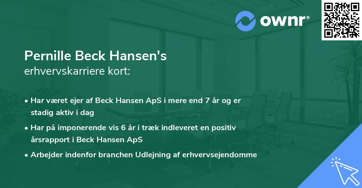 Pernille Beck Hansen's erhvervskarriere kort