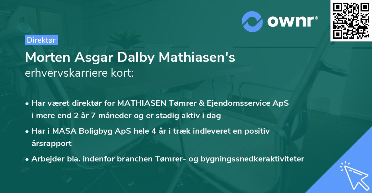 Morten Asgar Dalby Mathiasen's erhvervskarriere kort