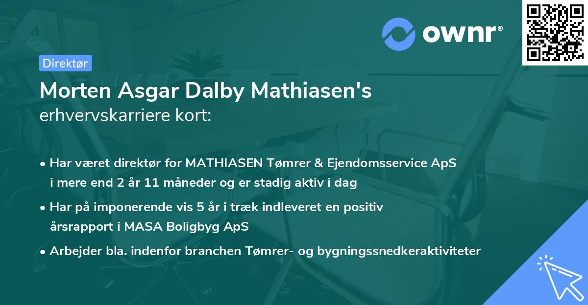 Morten Asgar Dalby Mathiasen's erhvervskarriere kort