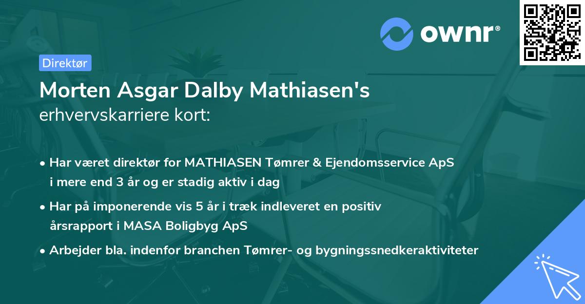 Morten Asgar Dalby Mathiasen's erhvervskarriere kort