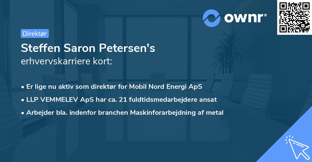 Steffen Saron Petersen's erhvervskarriere kort