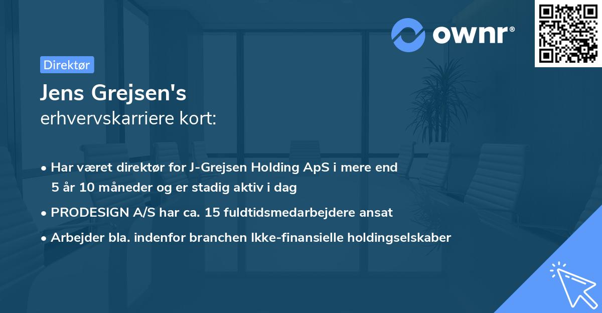Jens Grejsen's erhvervskarriere kort