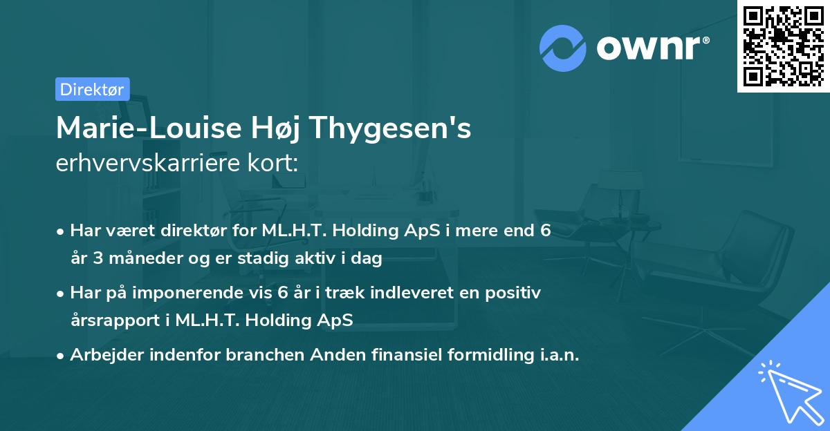 Marie-Louise Høj Thygesen's erhvervskarriere kort