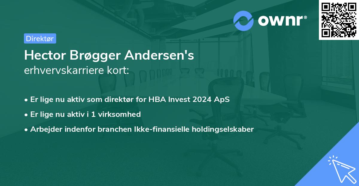Hector Brøgger Andersen's erhvervskarriere kort