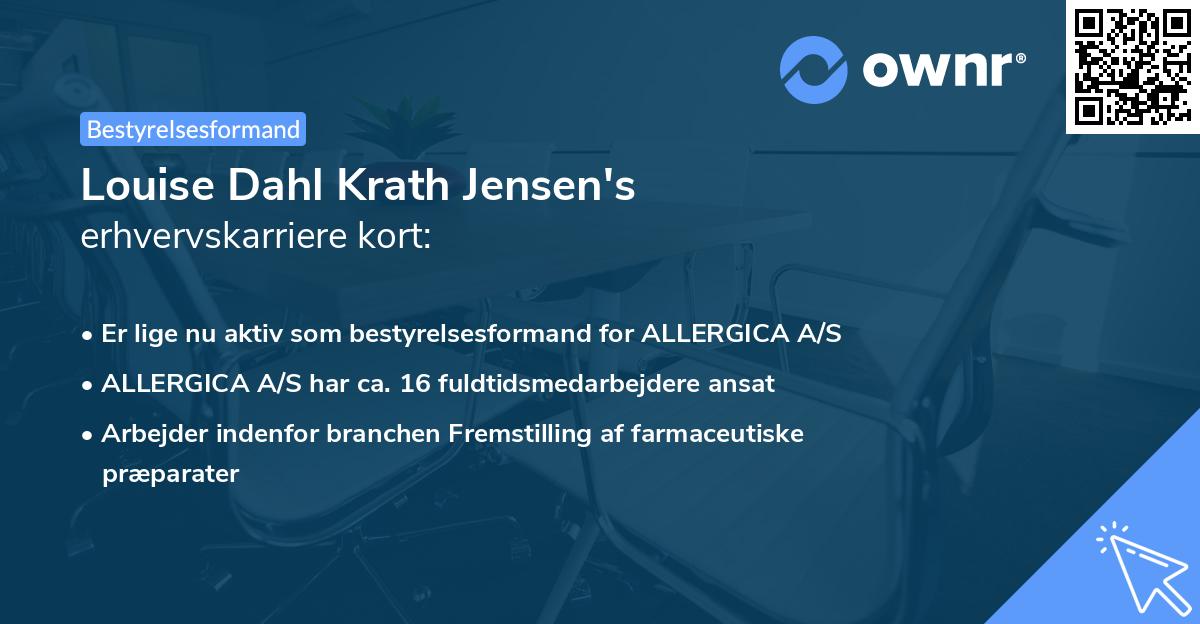 Louise Dahl Krath Jensen's erhvervskarriere kort