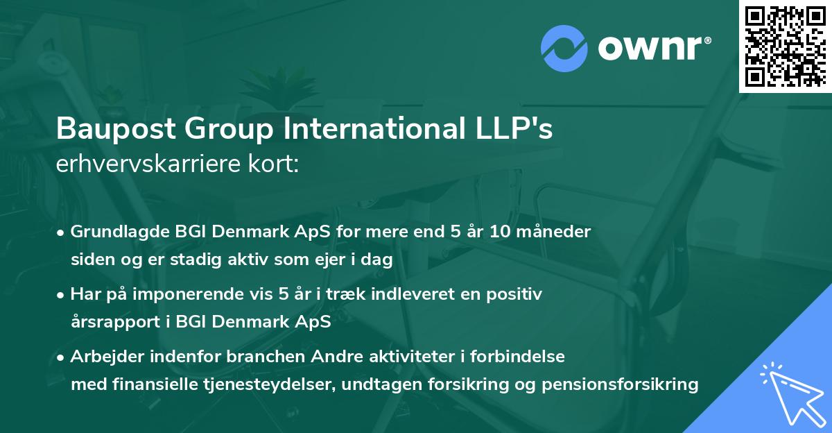 Baupost Group International LLP's erhvervskarriere kort