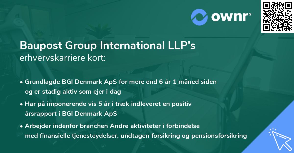 Baupost Group International LLP's erhvervskarriere kort