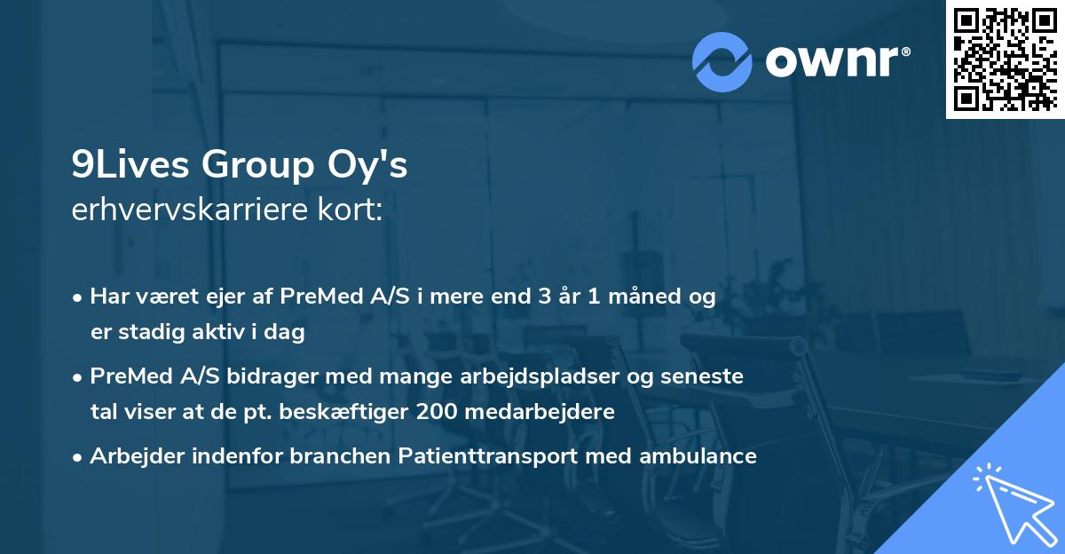 9Lives Group Oy's erhvervskarriere kort