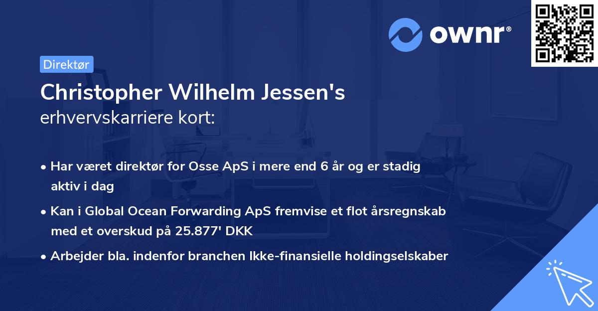 Christopher Wilhelm Jessen's erhvervskarriere kort