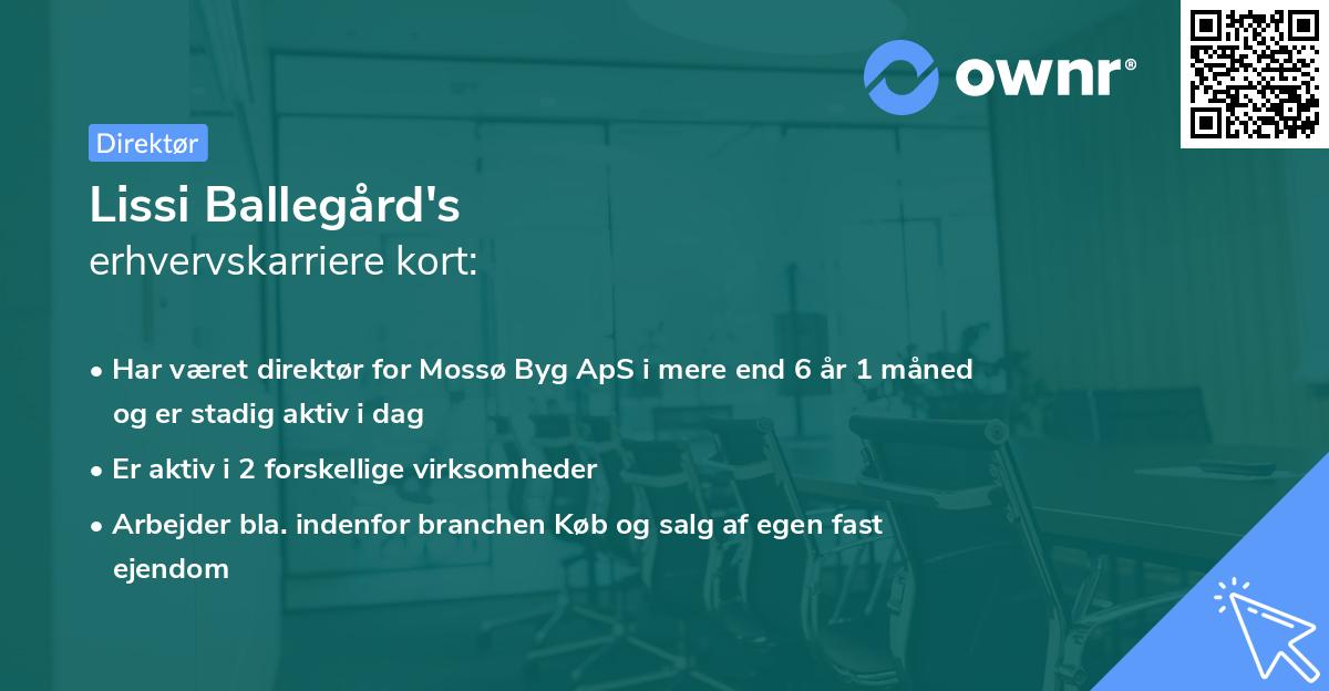 Lissi Ballegård's erhvervskarriere kort