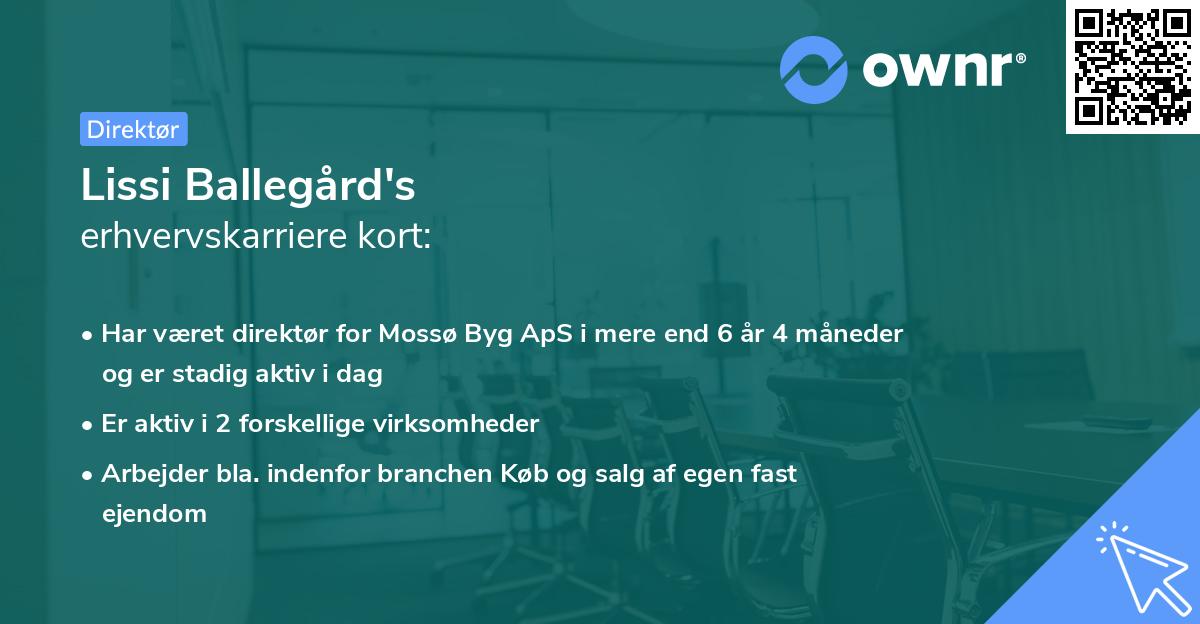Lissi Ballegård's erhvervskarriere kort