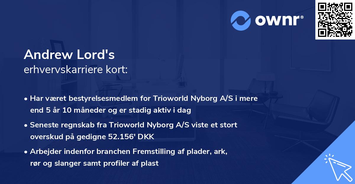 Andrew Lord's erhvervskarriere kort