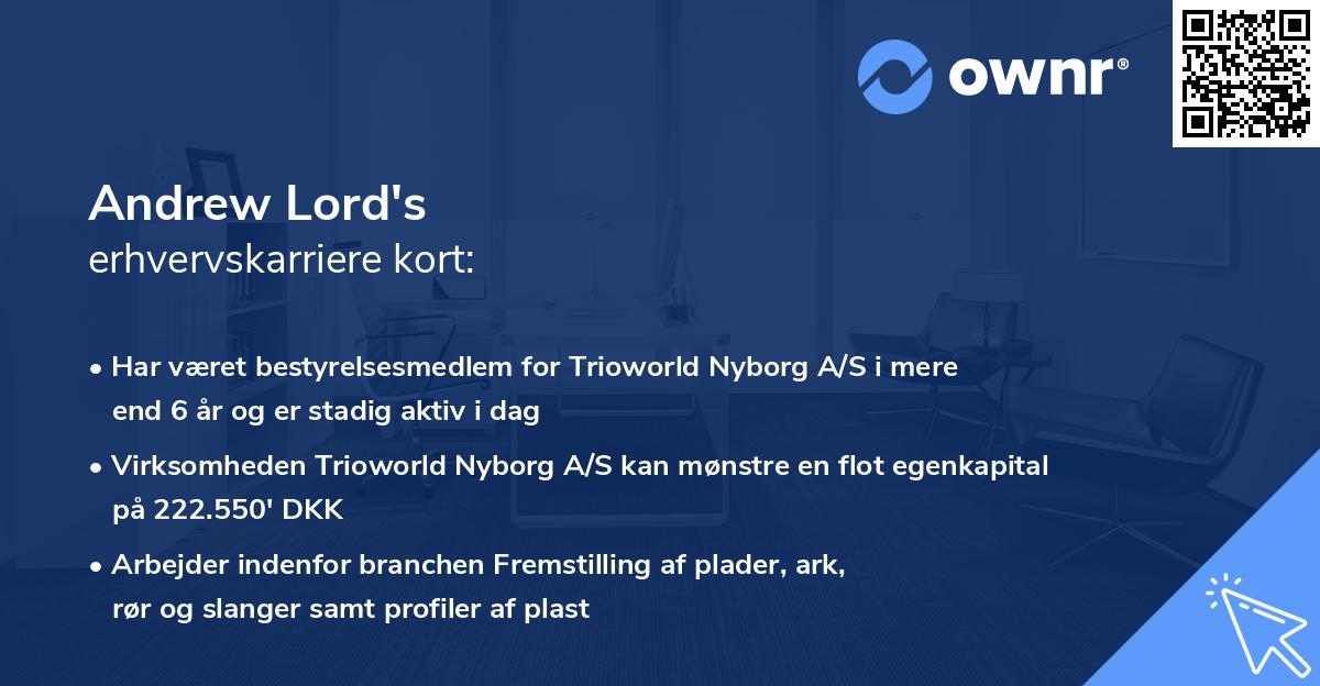 Andrew Lord's erhvervskarriere kort