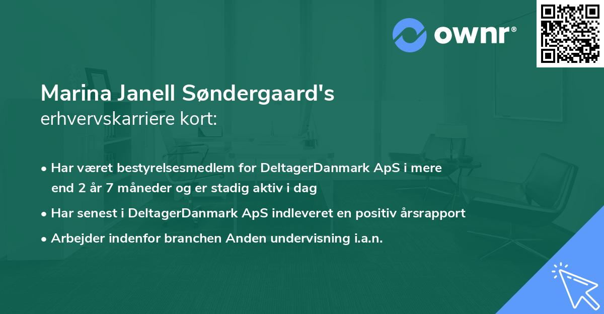 Marina Janell Søndergaard's erhvervskarriere kort