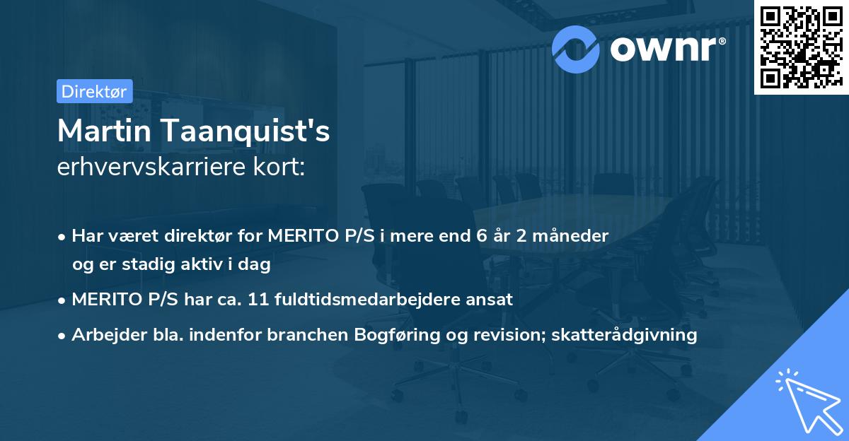 Martin Taanquist's erhvervskarriere kort