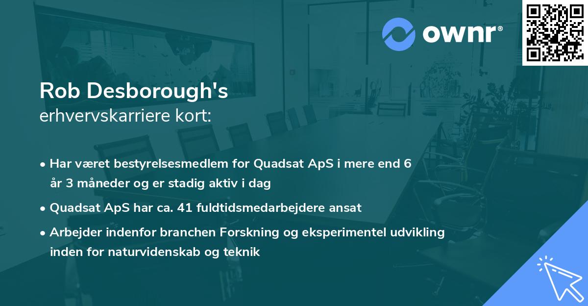 Rob Desborough's erhvervskarriere kort