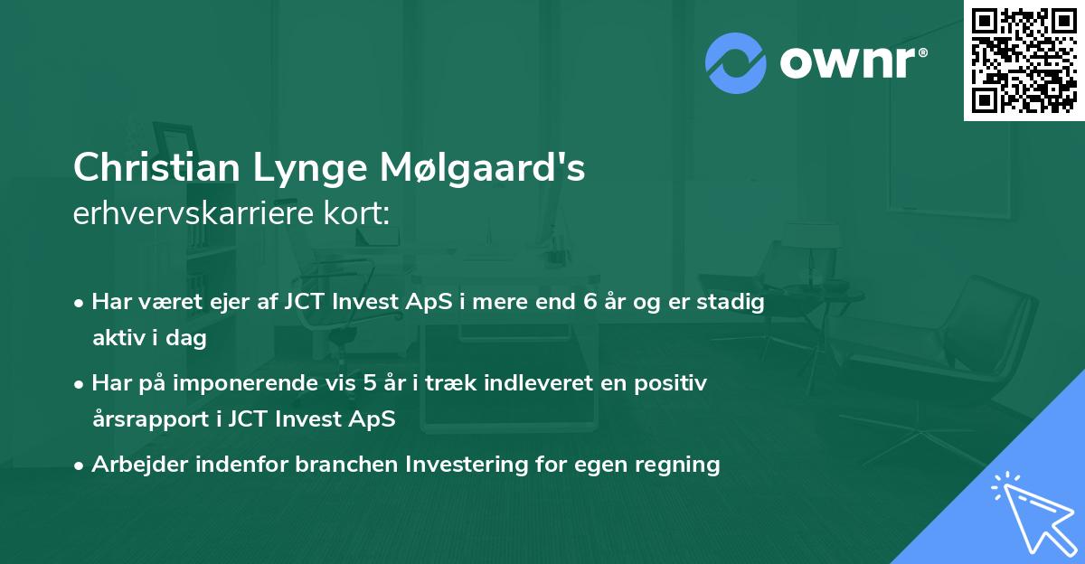 Christian Lynge Mølgaard's erhvervskarriere kort