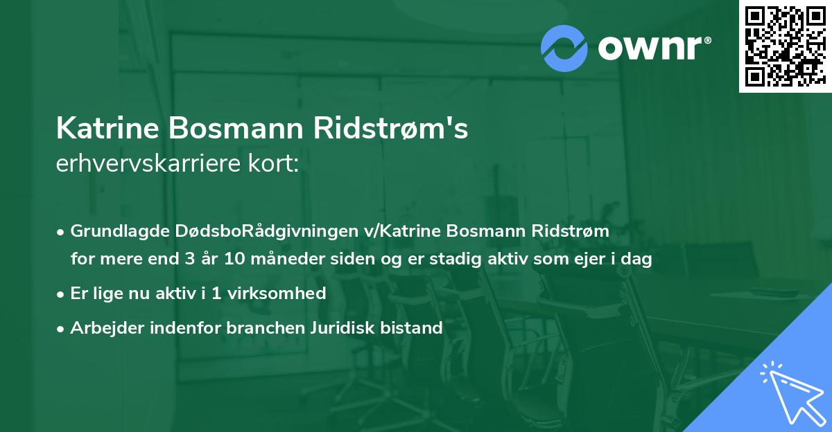 Katrine Bosmann Ridstrøm's erhvervskarriere kort