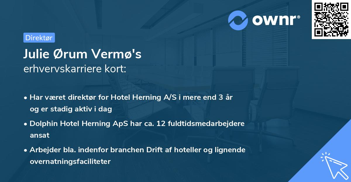 Julie Ørum Vermø's erhvervskarriere kort