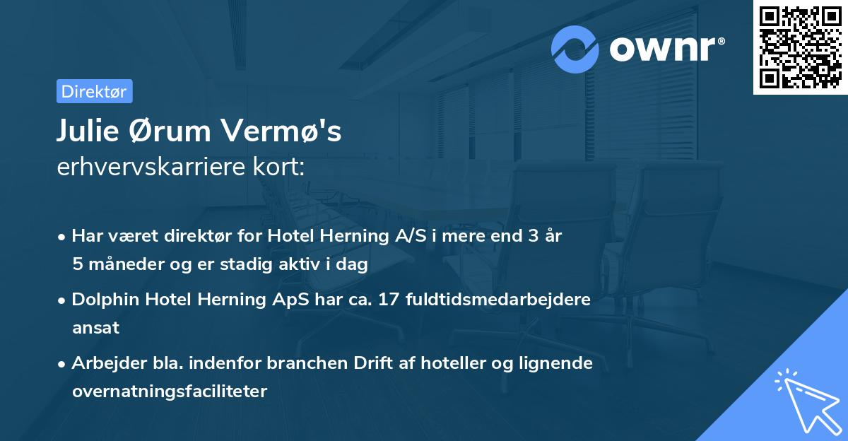 Julie Ørum Vermø's erhvervskarriere kort