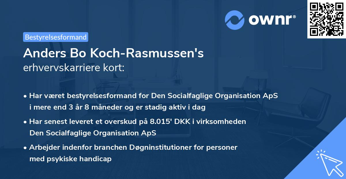 Anders Bo Koch-Rasmussen's erhvervskarriere kort