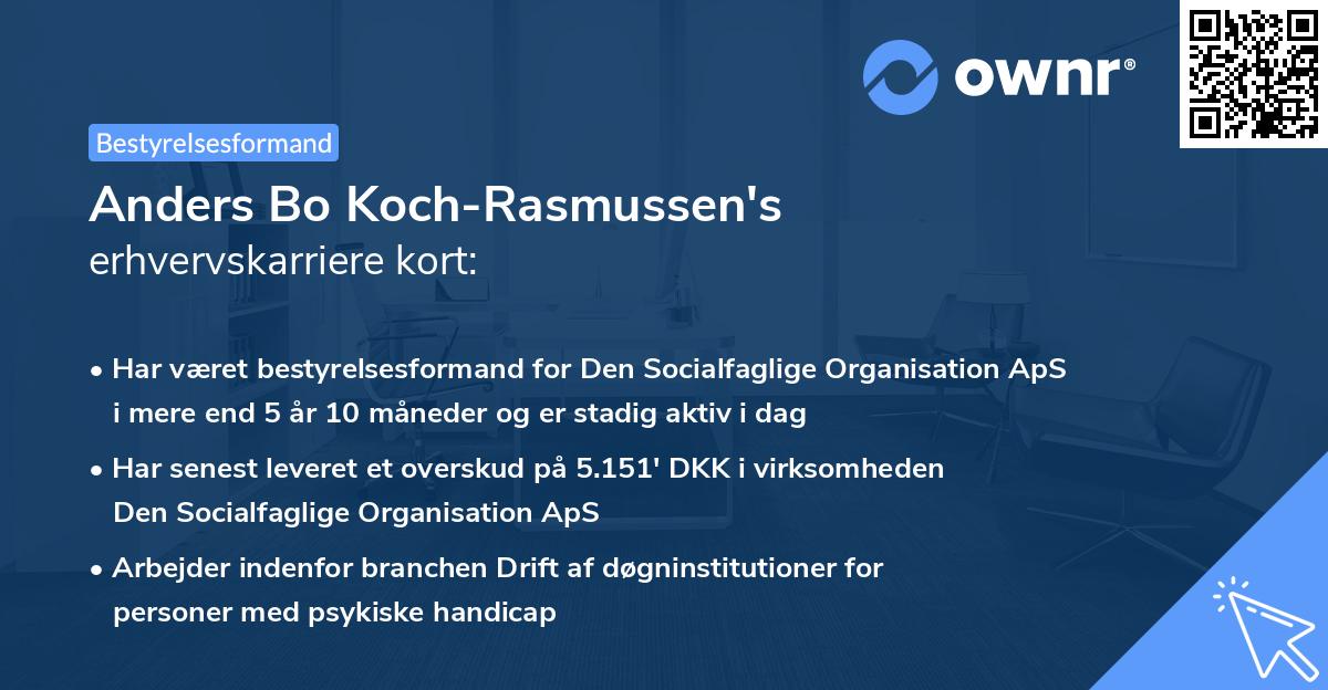 Anders Bo Koch-Rasmussen's erhvervskarriere kort