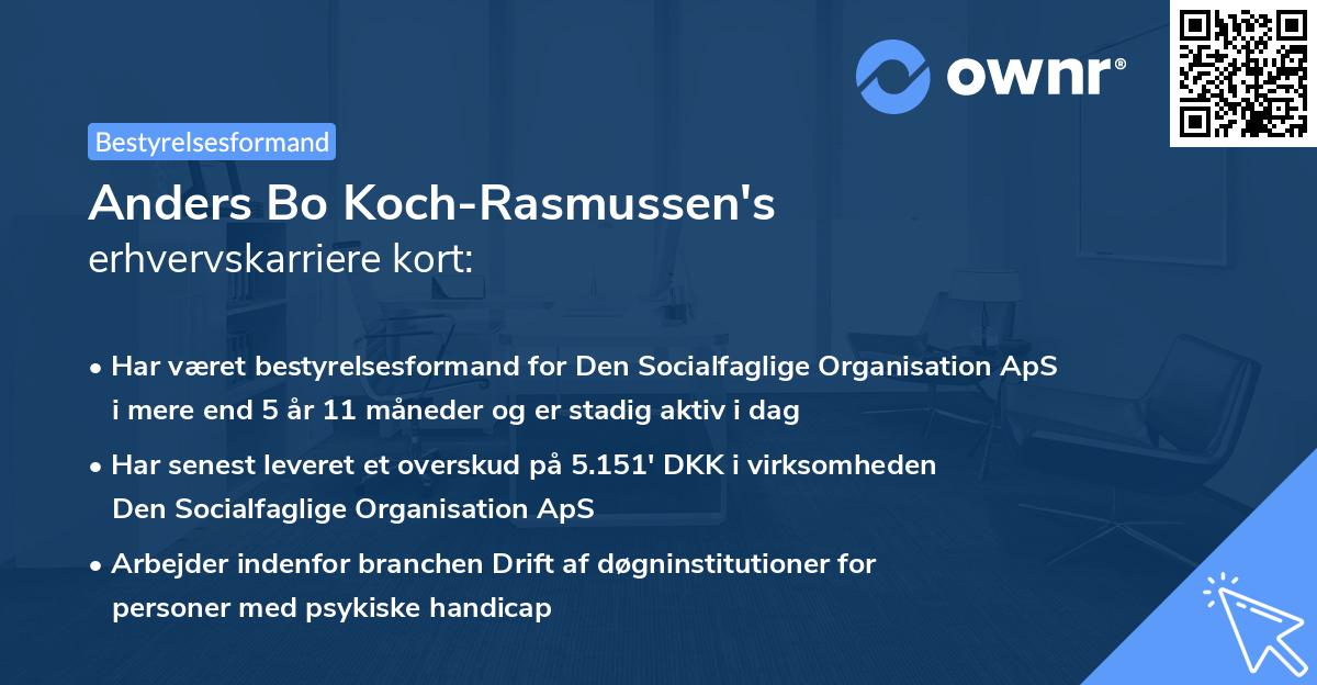 Anders Bo Koch-Rasmussen's erhvervskarriere kort