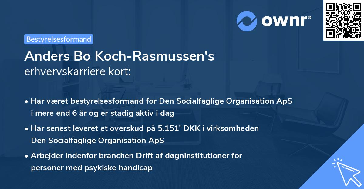 Anders Bo Koch-Rasmussen's erhvervskarriere kort